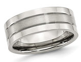 Men's Chisel 8mm Satin Stainless Steel Comfort Fit Wedding Band Ring
